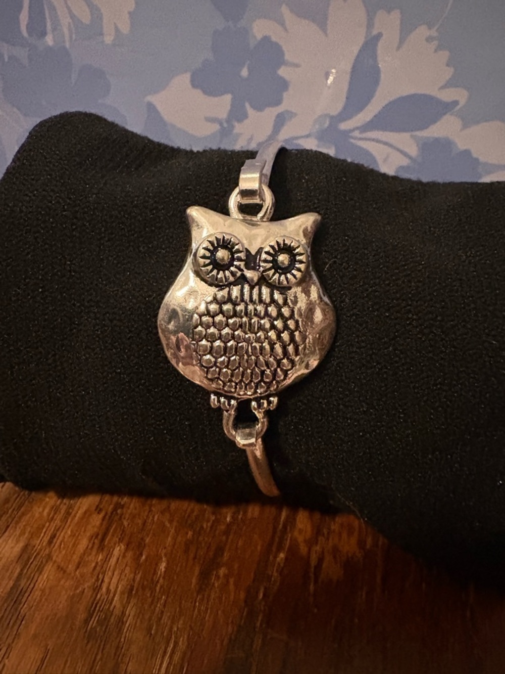 Silver Owl Bangle Bracelet - Women Jewelry